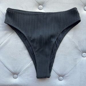 Black Ribbed Bikini Bottoms size S NWOT